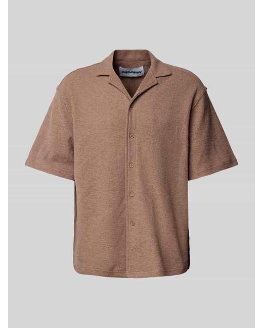 Review Relaxed Fit Freizeithemd mit Strukturmuster in Natural für Herren