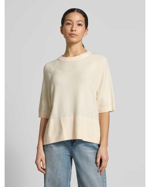 Comma, Natural Strickpullover mit 1/2-Arm