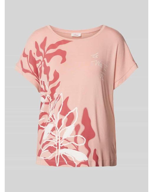 S.oliver Pink T-Shirt Mit Motiv-Print