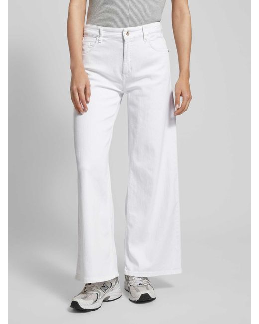 Cambio Flared Jeans mit verkürztem Schnitt Modell 'PALLAZZO' in White für Herren