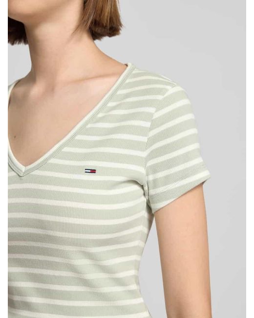 Tommy Hilfiger Multicolor Slim Fit T-Shirt mit V-Ausschnitt
