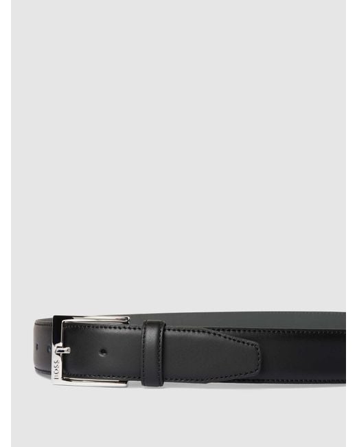 Boss Leren Riem Met Doornsluiting, Model 'Ellotyo' in het Black voor heren