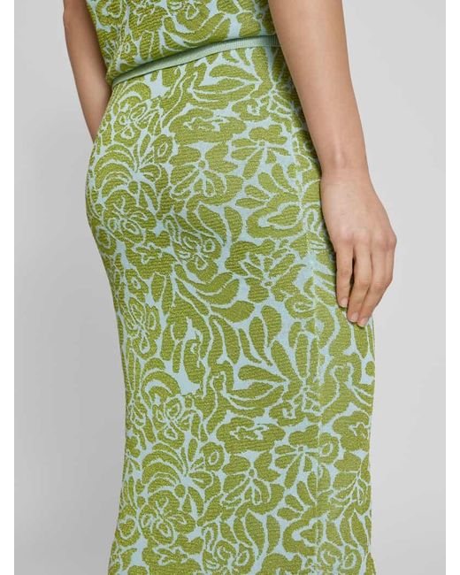 Essentiel Antwerp Green Midirock Mit Strukturmuster Modell 'Halpaca'