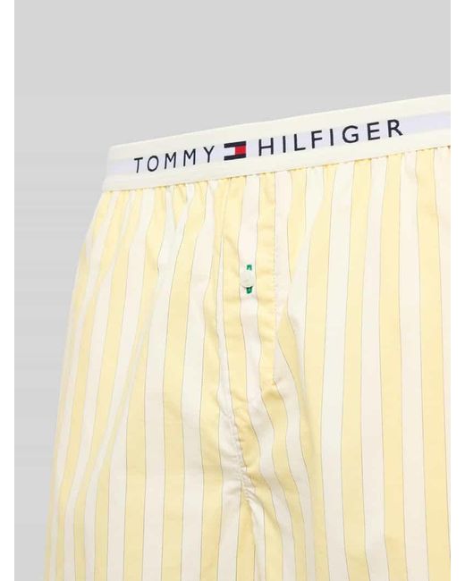 Tommy Hilfiger Natural Regular Fit Pyjama Shorts mit elastischem Label-Bund
