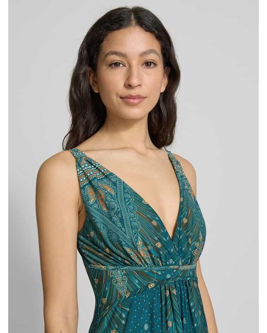 Apricot Green Maxikleid mit V-Ausschnitt