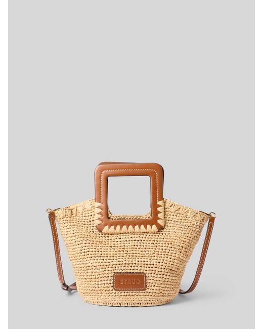 Staud Handtas Met Draagbanden, Model 'Shirley Raffia' in het Natural