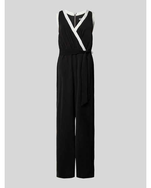 DKNY Black Jumpsuit mit Bindegürtel