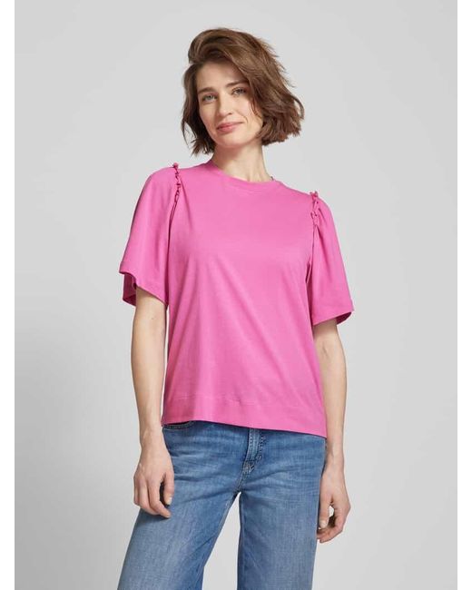 SELECTED Pink T-Shirt in unifarbenem Design Modell 'PENELOPE'