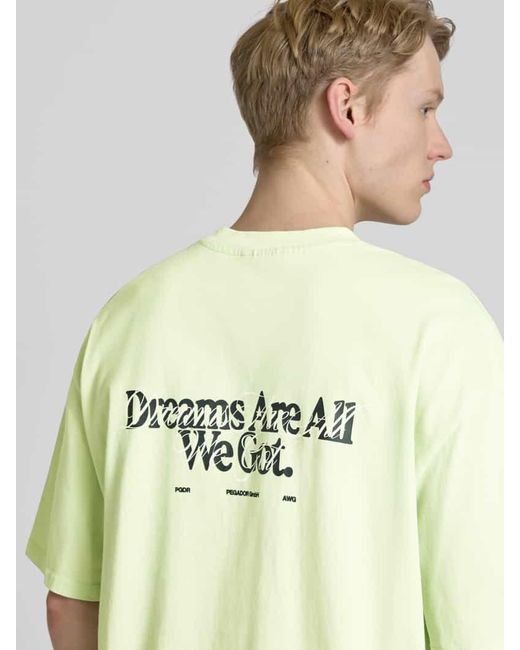 PEGADOR Oversized T-Shirt mit Label-Print Modell 'BUCKLIN' in Yellow für Herren