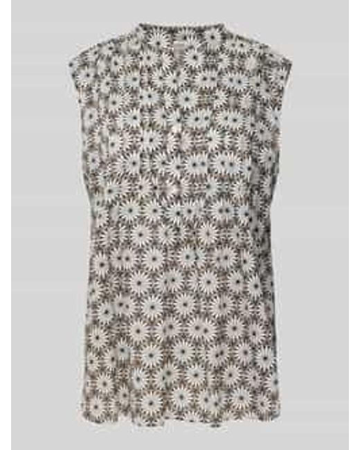 Marc O' Polo Regular Fit Blousetop Met Korte Knoopsluiting in het Gray