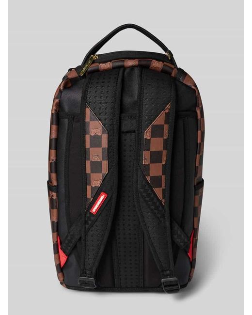 Sprayground Rucksack mit Label-Badge Modell 'Peeking Character' in Red für Herren