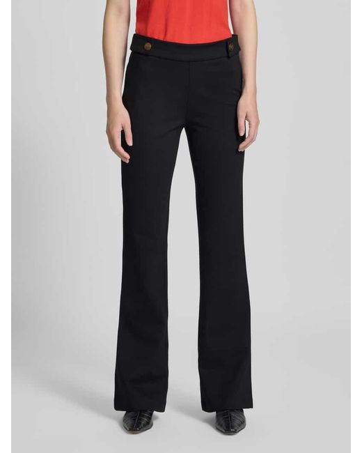 Guess Black Slim Fit Schlaghose aus Viskose-Mix Modell 'MAELICE'