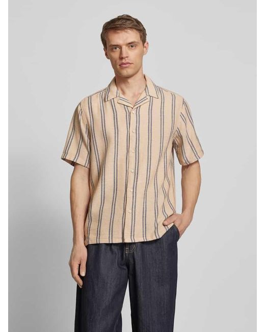 Only & Sons Regular Fit Freizeithemd mit Reverskragen Modell 'TREV' in Natural für Herren