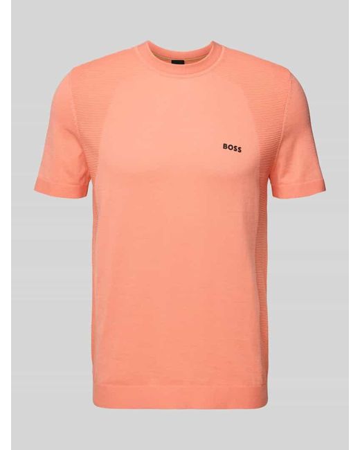 Boss T-Shirt mit Label-Print in Orange für Herren