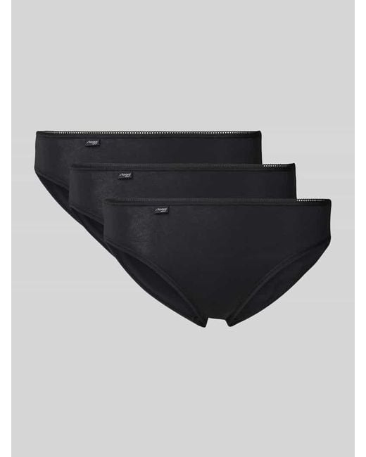 Sloggi Black Slip mit Label-Detail im 3er-Pack