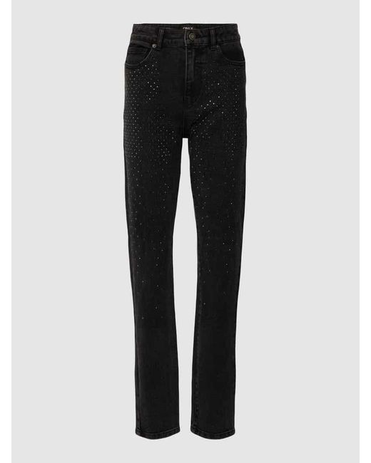 ONLY Black Jeans mit Ziersteinbesatz Modell 'EMILY'