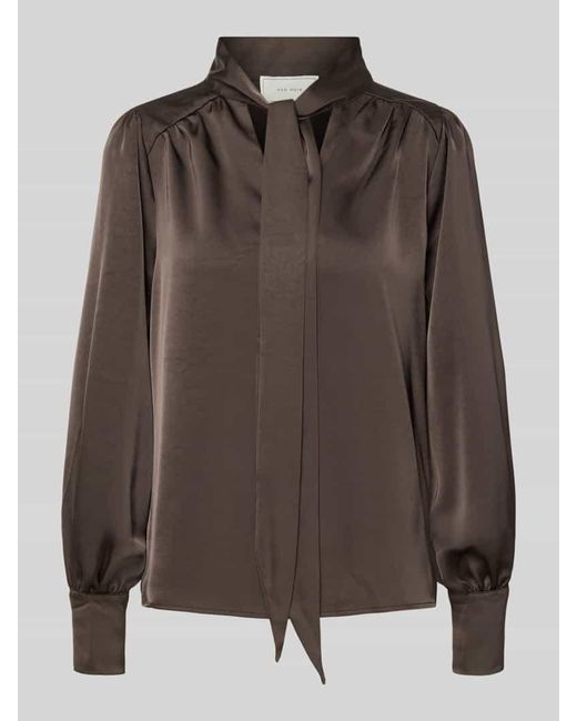 Neo Noir Brown Blusenshirt mit Schleifen-Detail