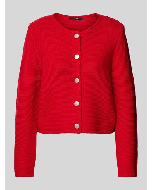 Ouí Cardigan Met Structuurmotief in het Red