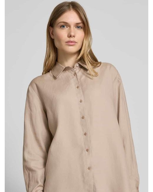Comma, Natural Regular Fit Bluse aus Lyocell-Mix mit Leinen-Anteil