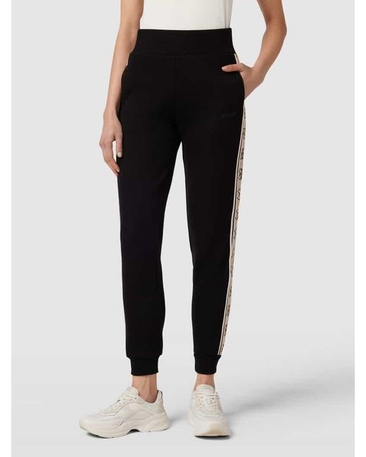 Guess Black Regular Fit Sweatpants Mit Galonstreifen Modell 'Britney'