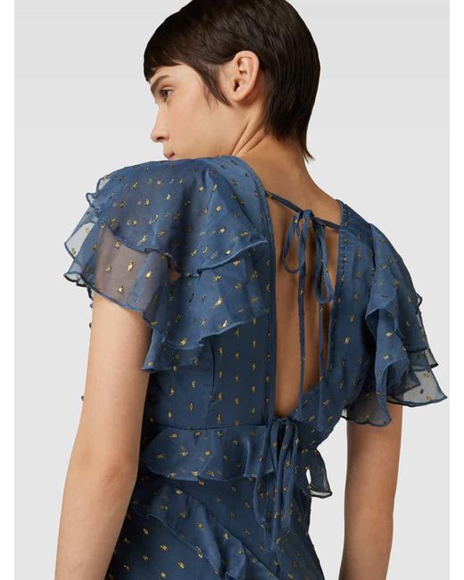 Lipsy Blue Maxikleid Mit Volants Und Schnürung