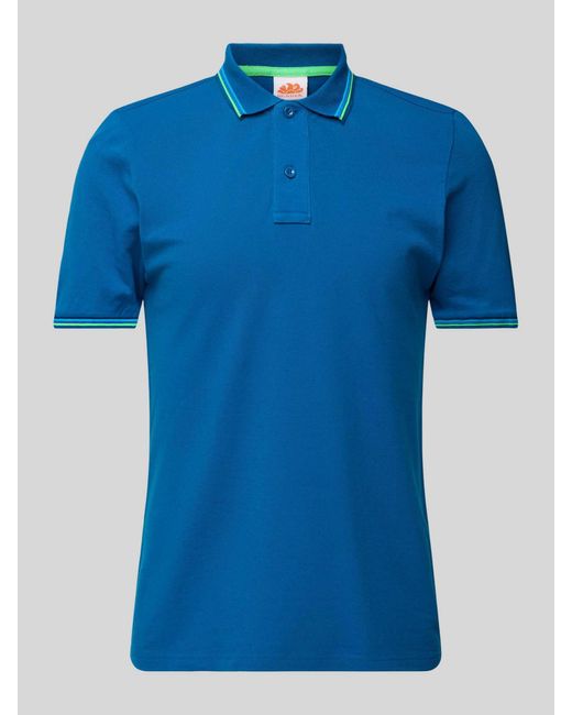 Sundek Poloshirt Met Korte Knoopsluiting in het Blue voor heren