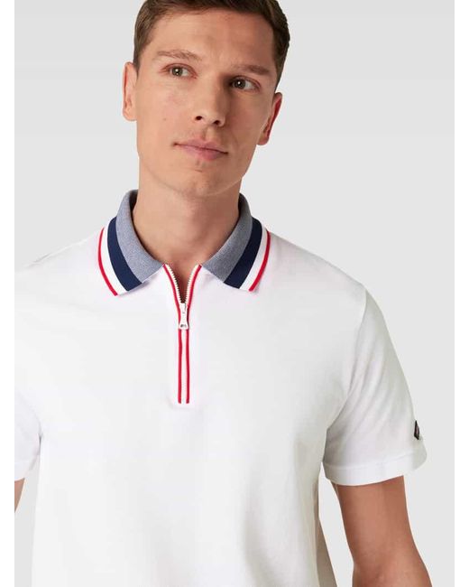 Paul & Shark Regular Fit Poloshirt mit Kontraststreifen in White für Herren