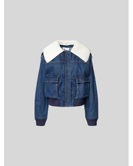 Self-Portrait Denim Bomberjack in het Blue