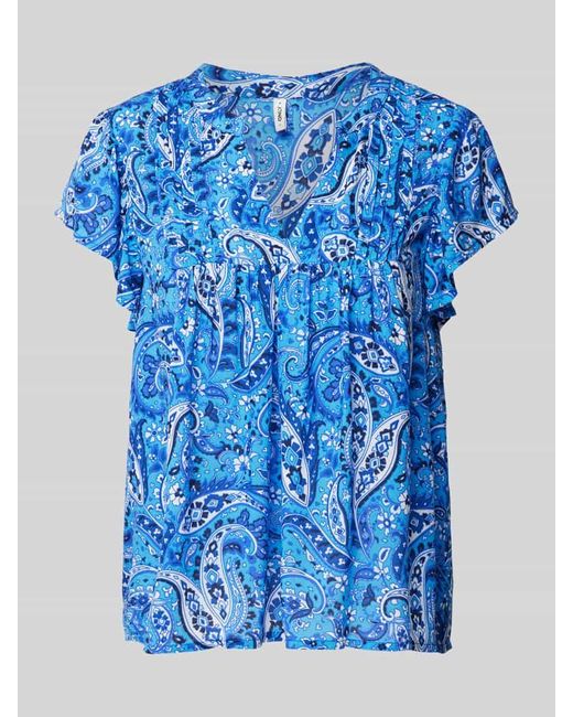 ONLY Blue Bluse mit Paisley-Muster Modell 'VENEDA'
