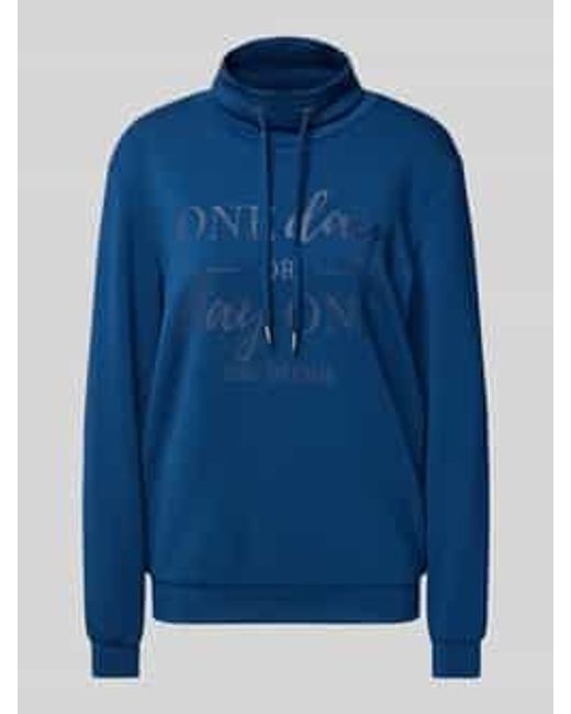 Soya Concept Sweatshirt Met Opstaande Kraag En Tunnelkoord, Model 'Banu' in het Blue