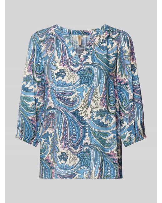 Soya Concept Blue Bluse mit Paisley-Muster Modell 'Donia'