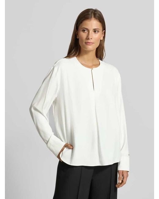 Tommy Hilfiger White Relaxed Fit Langarmbluse aus reiner Viskose