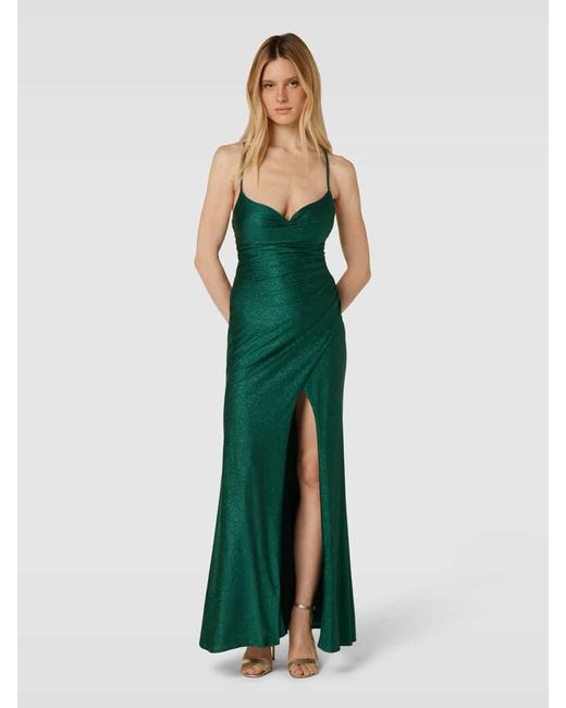Luxuar Green Abendkleid mit Raffungen