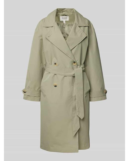 B.Young Green Trenchcoat mit Bindegürtel Modell 'Calea'
