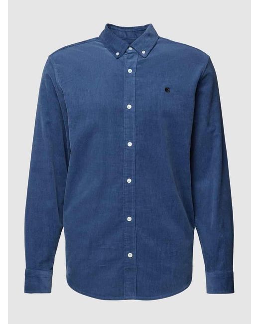 Carhartt Freizeithemd aus Feincord Modell 'MADISON' in Blue für Herren