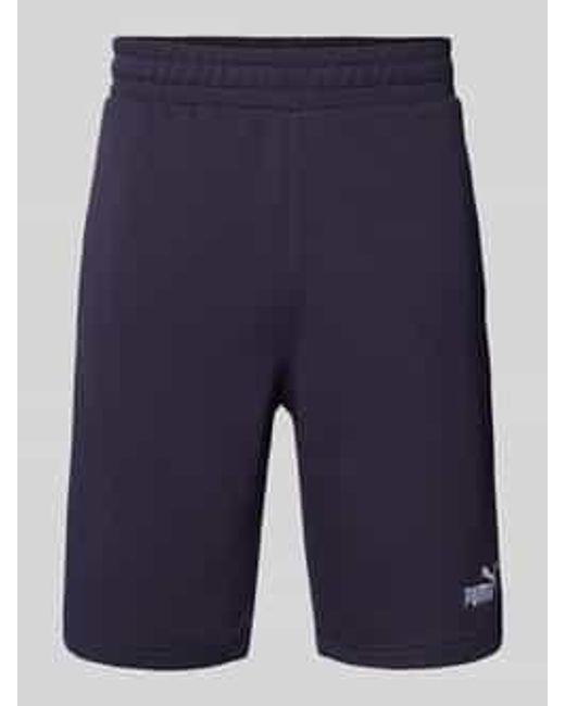 PUMA Regular Fit Sweatshorts Met Labelstitching in het Blue voor heren