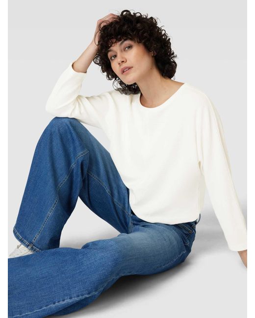 Opus White Sweatshirt mit elastischem Bund Modell 'Suzzina'