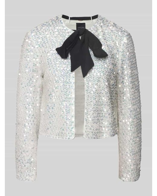 Marc Cain Gray Regular Fit Blazer mit Pailletten und Schluppe