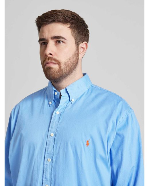 Ralph Lauren Plus Size Vrijetijdsoverhemd Met Button-downkraag in het Blue voor heren