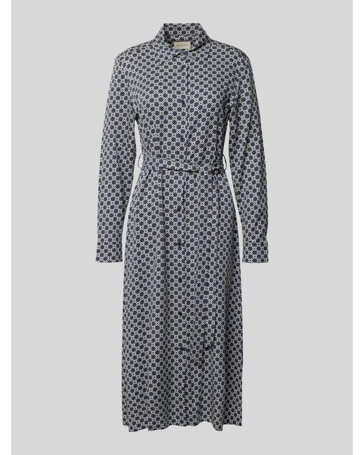 Gant Midi-jurk Met Strikceintuur in het Gray