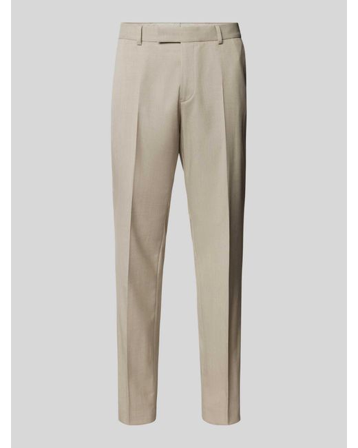Carl Gross Regular Fit Pantalon Met Persplooien in het Natural voor heren