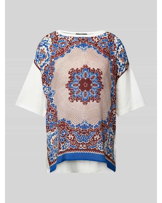 Weekend by Maxmara Blue T-Shirt mit Muster-Print Modell 'MALAGA'