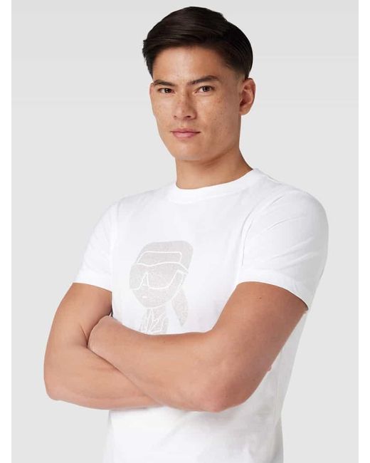 Karl Lagerfeld T-Shirt mit Label-Detail in White für Herren