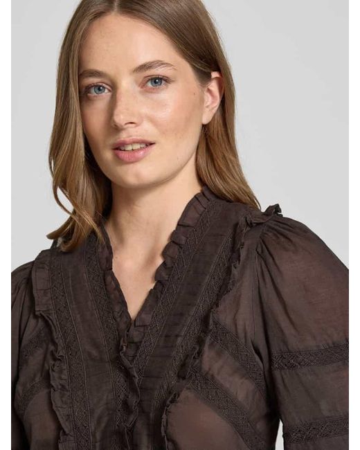 Neo Noir Multicolor Regular Fit Bluse mit V-Ausschnitt Modell 'Evienne'