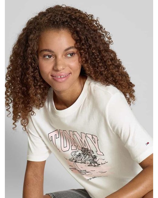 Tommy Hilfiger Natural Regular Fit T-Shirt aus reiner Baumwolle