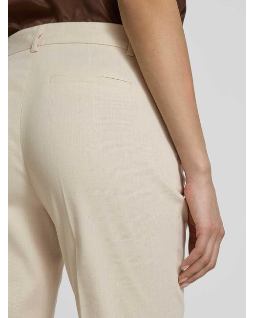 christian berg Regular Fit Stoffen Broek Met Persplooien in het Natural