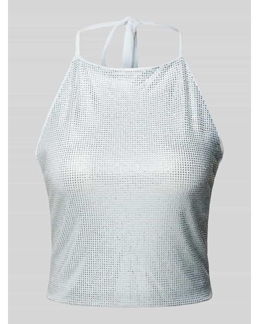 Noisy May White Top Mit Strasssteinbesatz Modell 'Nicola'