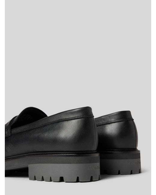 Calvin Klein Ledermokassins mit Schaftbrücke Modell 'MOCCASIN' in Black für Herren