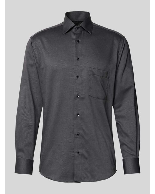 Eterna Modern Fit Zakelijk Overhemd Met Kentkraag in het Gray voor heren