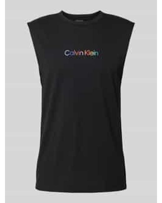 Calvin Klein Tanktop Met Labelprint in het Black voor heren